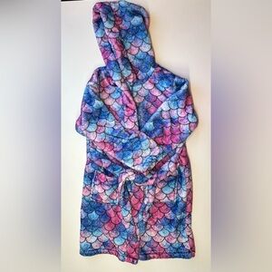 Girls Mermaid Scales Plush Bathrobe 🧜‍♀️💜